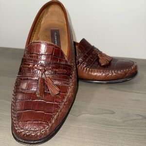 Florsheim Pisa Cognac Croc Leather Tassel Men’s 10 D